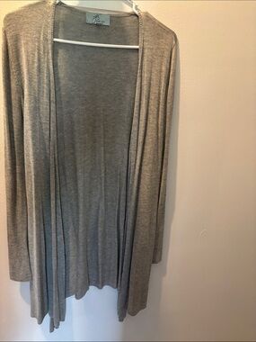 J. Jill Open Front Draped Cardigan - Heather Beige